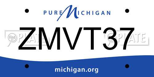 ZMVT37 Michigan License Plate