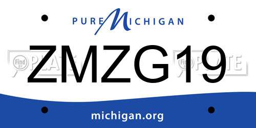 ZMZG19 Michigan License Plate