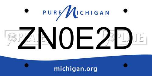 ZN0E2D Michigan License Plate