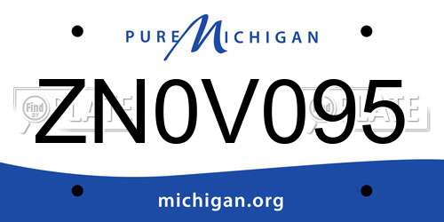 ZN0V095 Michigan License Plate