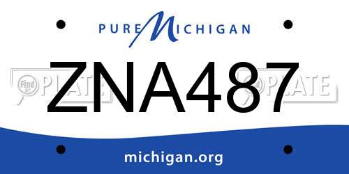 ZNA487 Michigan License Plate