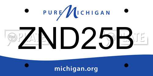 ZND25B Michigan License Plate