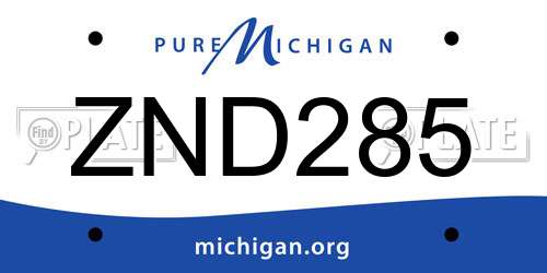 ZND285 Michigan License Plate