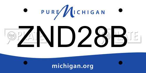 ZND28B Michigan License Plate