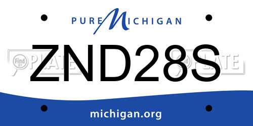 ZND28S Michigan License Plate