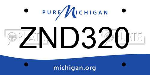 ZND320 Michigan License Plate