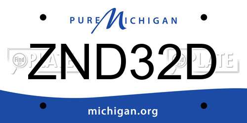 ZND32D Michigan License Plate