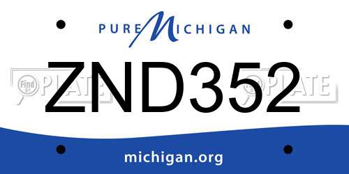 ZND352 Michigan License Plate