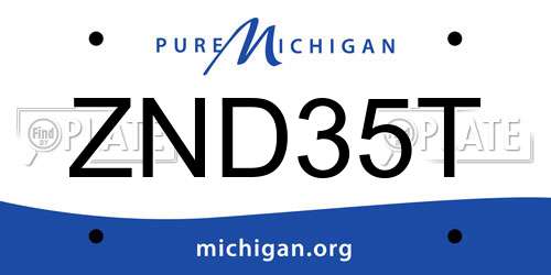 ZND35T Michigan License Plate
