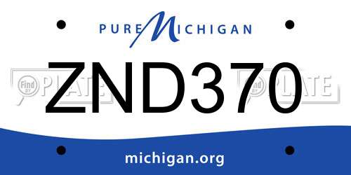 ZND370 Michigan License Plate