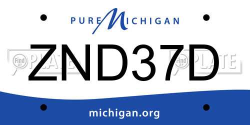 ZND37D Michigan License Plate