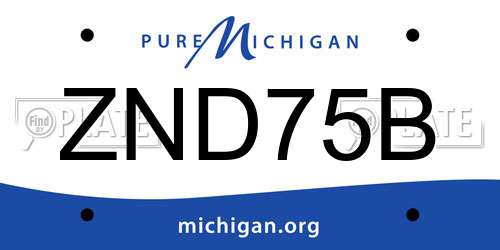 ZND75B Michigan License Plate