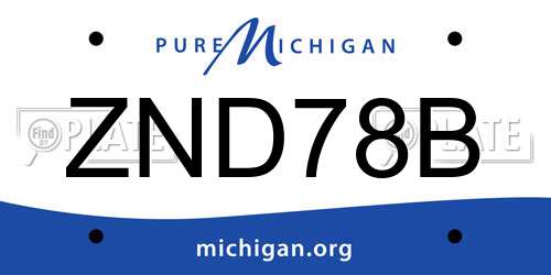 ZND78B Michigan License Plate
