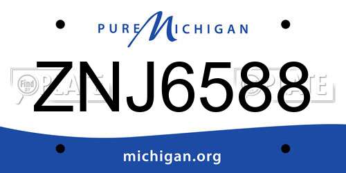 ZNJ6588 Michigan License Plate