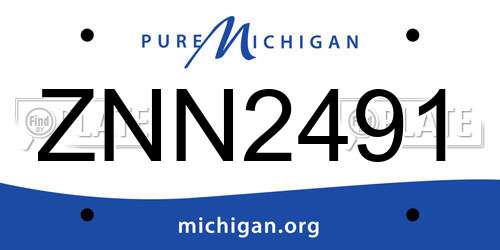 ZNN2491 Michigan License Plate