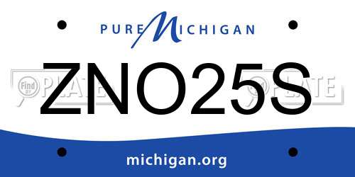 ZNO25S Michigan License Plate