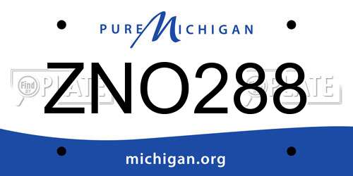 ZNO288 Michigan License Plate