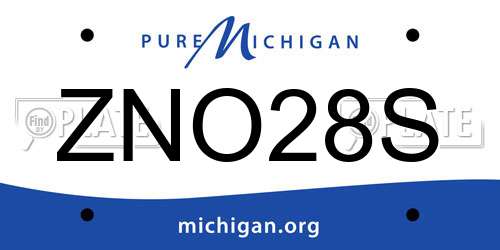 ZNO28S Michigan License Plate