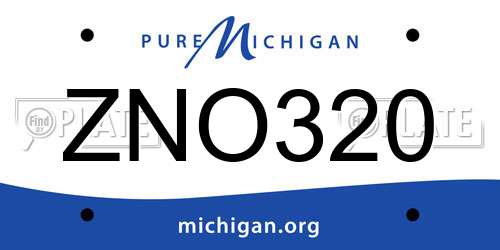 ZNO320 Michigan License Plate