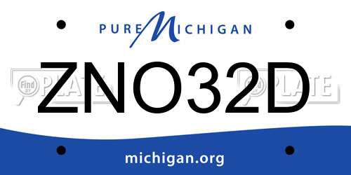 ZNO32D Michigan License Plate