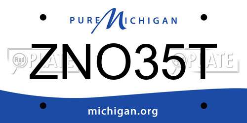ZNO35T Michigan License Plate