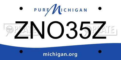 ZNO35Z Michigan License Plate