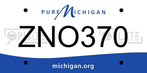 ZNO370 Michigan License Plate
