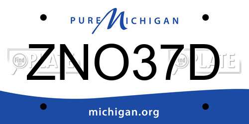 ZNO37D Michigan License Plate