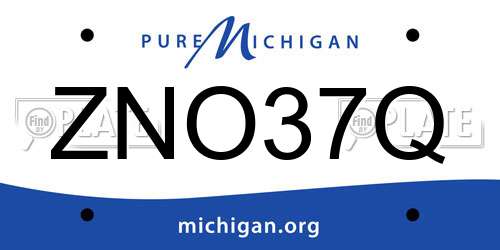 ZNO37Q Michigan License Plate