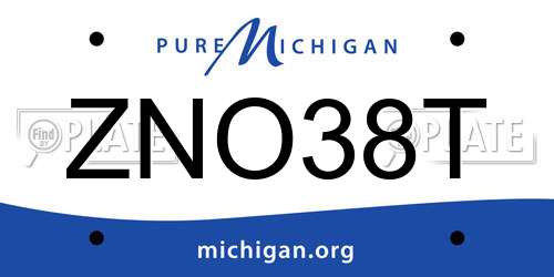 ZNO38T Michigan License Plate