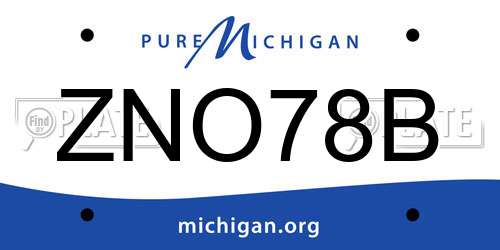ZNO78B Michigan License Plate