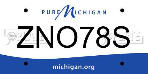 ZNO78S Michigan License Plate