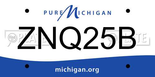 ZNQ25B Michigan License Plate