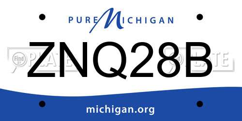 ZNQ28B Michigan License Plate