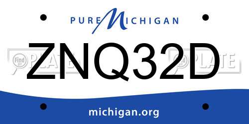 ZNQ32D Michigan License Plate