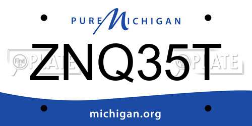 ZNQ35T Michigan License Plate