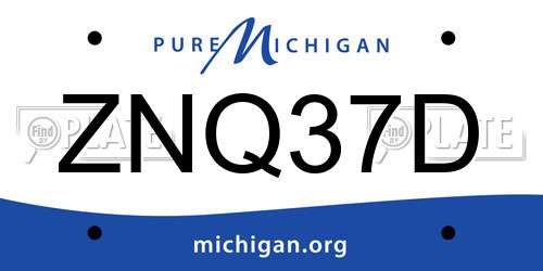 ZNQ37D Michigan License Plate