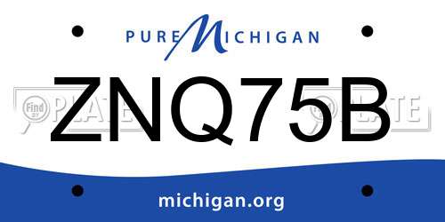 ZNQ75B Michigan License Plate