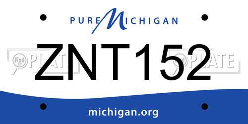 ZNT152 Michigan License Plate