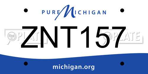 ZNT157 Michigan License Plate