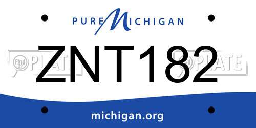 ZNT182 Michigan License Plate