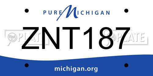 ZNT187 Michigan License Plate