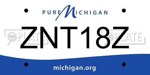 ZNT18Z Michigan License Plate