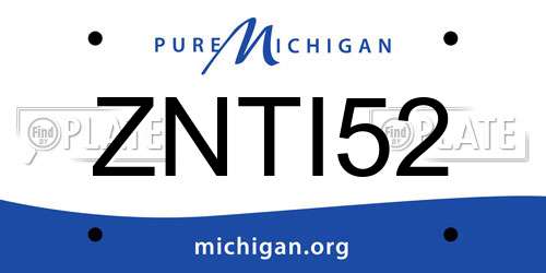 ZNTI52 Michigan License Plate
