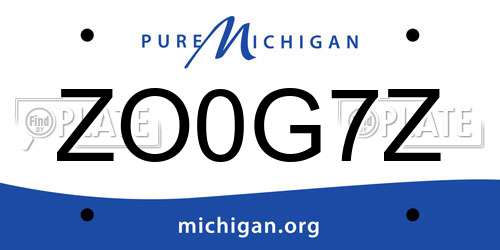ZO0G7Z Michigan License Plate