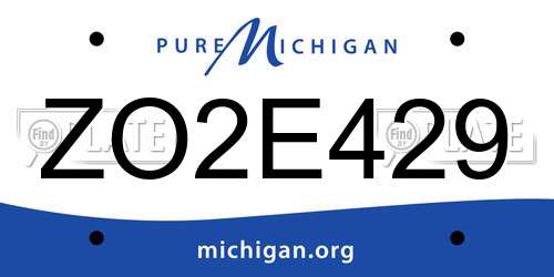 ZO2E429 Michigan License Plate