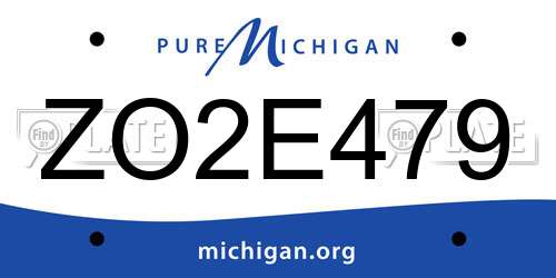 ZO2E479 Michigan License Plate