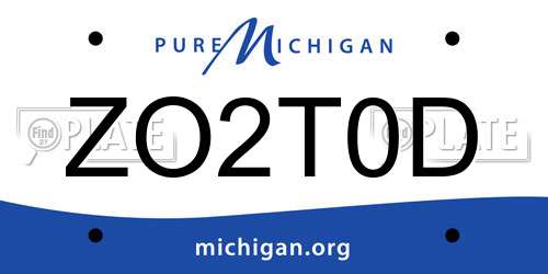 ZO2T0D Michigan License Plate