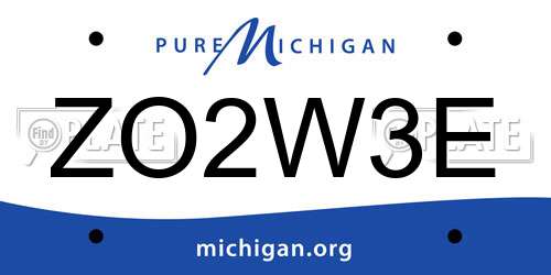ZO2W3E Michigan License Plate