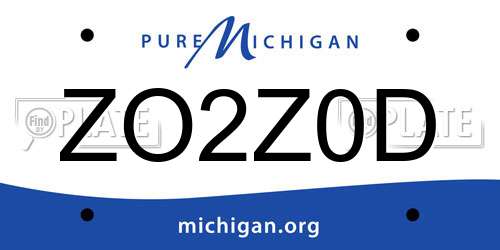 ZO2Z0D Michigan License Plate